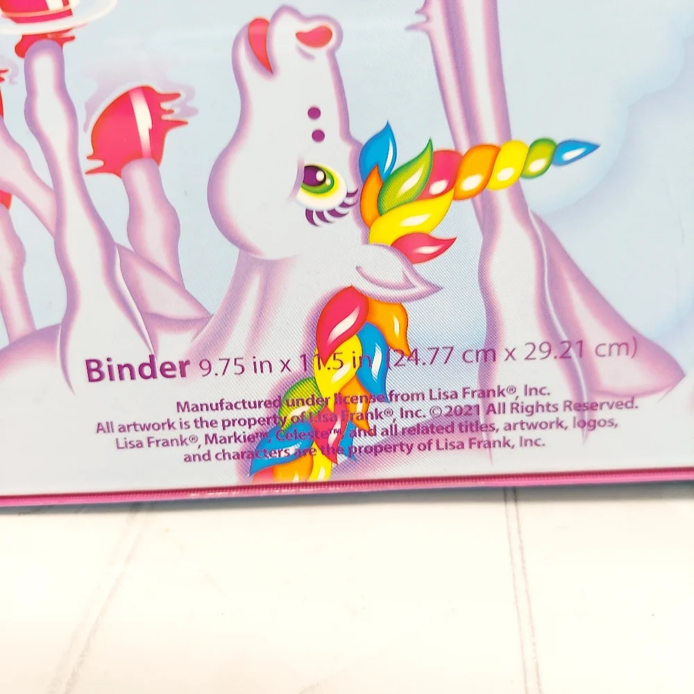 Vtg Style Lisa Frank Unicorn 3 Ring Binder 30th Anniversary 90s Theme 2021